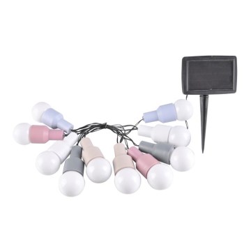 Cadena decorativa solar LED PASTEL 10xLED/1,2V 3,8 m IP44