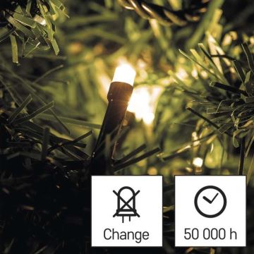 Cadena LED de Navidad para exteriores 120xLED/8,9m IP44 blanco cálido