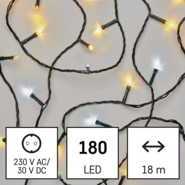 Cadena LED de Navidad para exteriores 180xLED/2 funkce 23m IP44 blanco cálido/frío