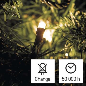 Cadena LED de Navidad para exteriores 180xLED/8 módů 23m IP44 blanco cálido