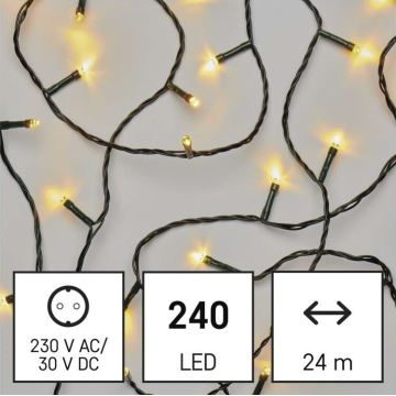 Cadena LED de Navidad para exteriores 240xLED/29m IP44 blanco cálido