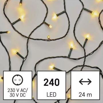 Cadena LED de Navidad para exteriores 240xLED/8 módů 29m IP44 blanco cálido