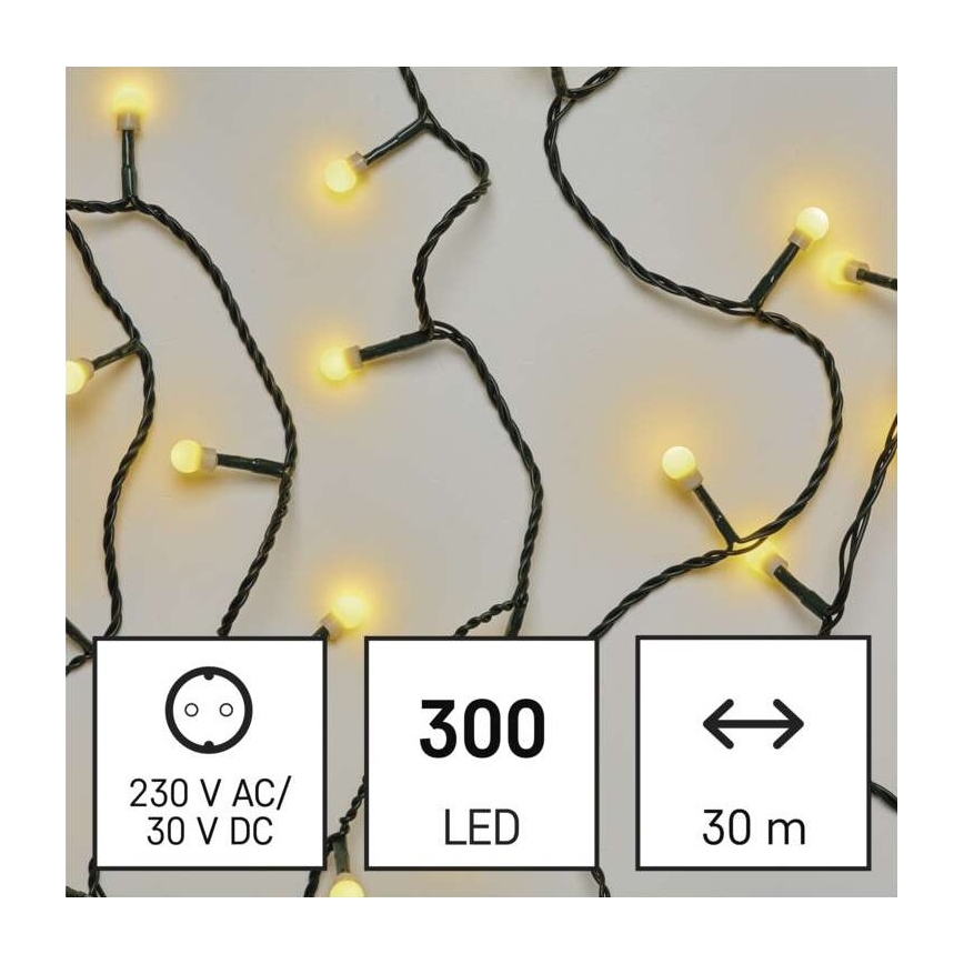 Cadena LED de Navidad para exteriores 300xLED/35m IP44 blanco cálido