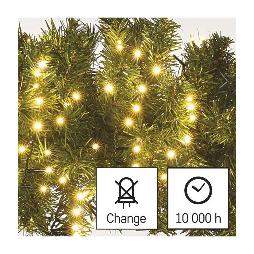 Cadena LED de Navidad para exteriores 400xLED/13m IP44 blanco cálido