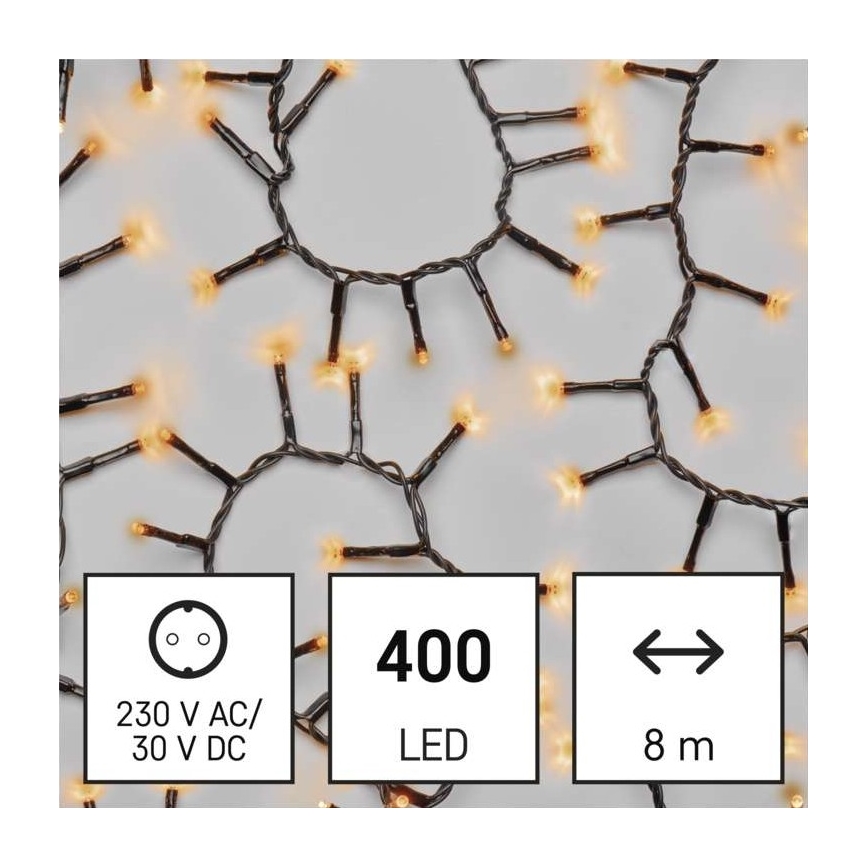 Cadena LED de Navidad para exteriores 400xLED/13m IP44 vintage