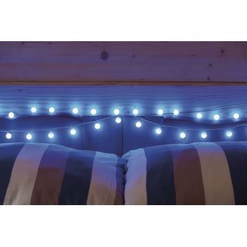 Cadena LED de Navidad para exteriores 40xLED/9m IP44 azul