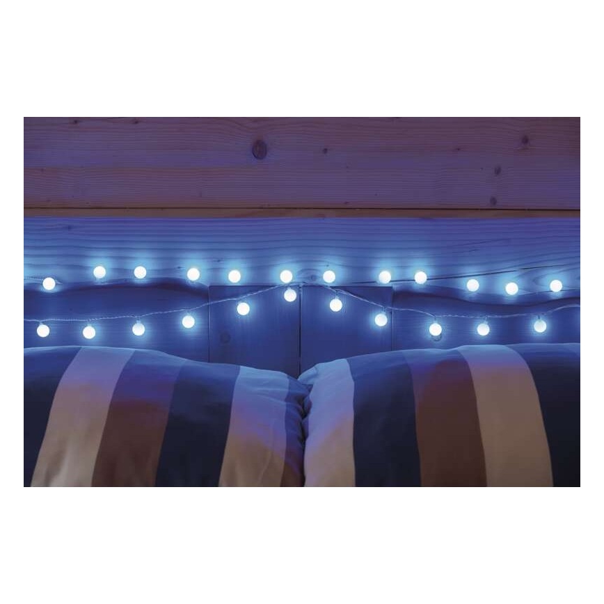 Cadena LED de Navidad para exteriores 40xLED/9m IP44 azul