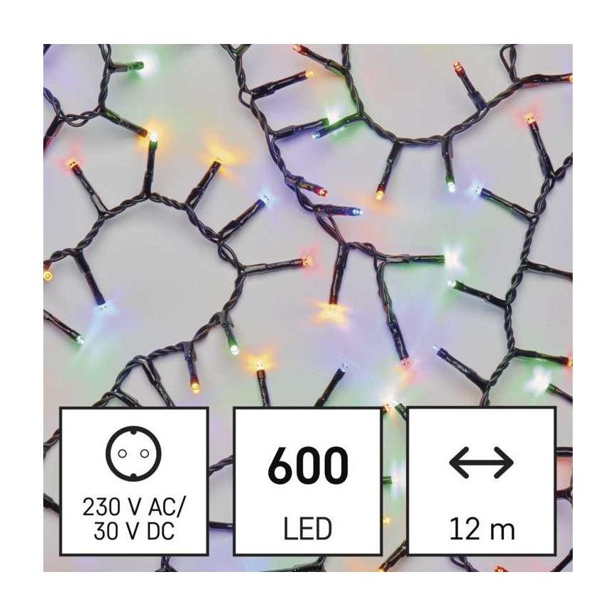 Cadena LED de Navidad para exteriores 600xLED/17m IP44 multicolor