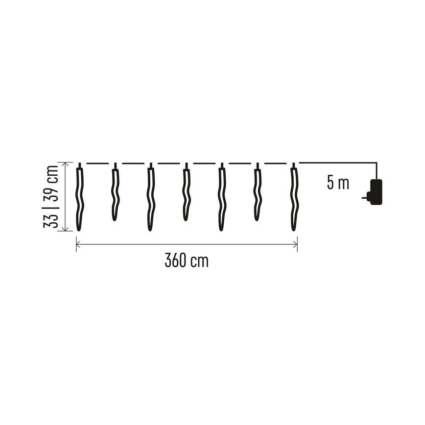 Cadena LED de Navidad para exteriores 60xLED/8,6m IP44