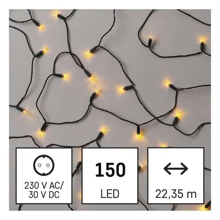 Cadena LED navideña exterior 150xLED/27,35m IP44 vintage