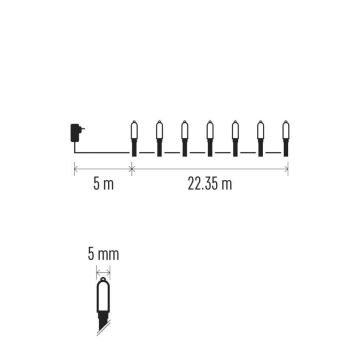 Cadena LED navideña exterior 150xLED/27,35m IP44 vintage