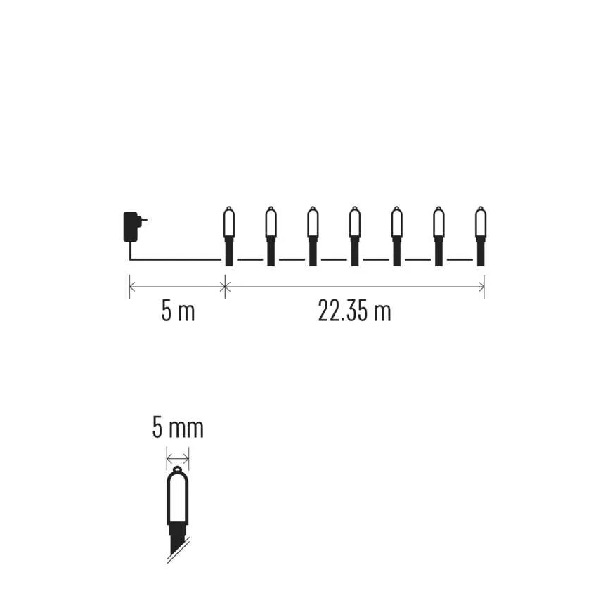 Cadena LED navideña exterior 150xLED/27,35m IP44 vintage