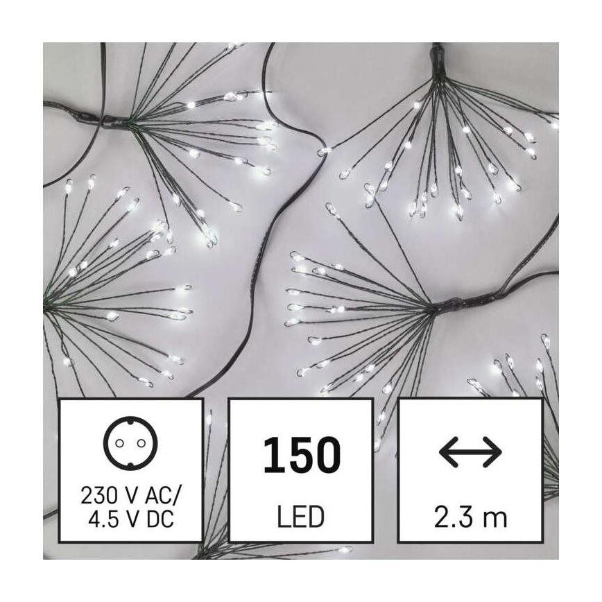 Cadena navideña de LEDs 150xLED/5,35m blanco frío