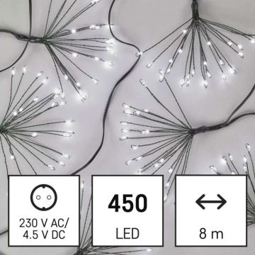 Cadena navideña de LEDs 450xLED/11m blanco frío