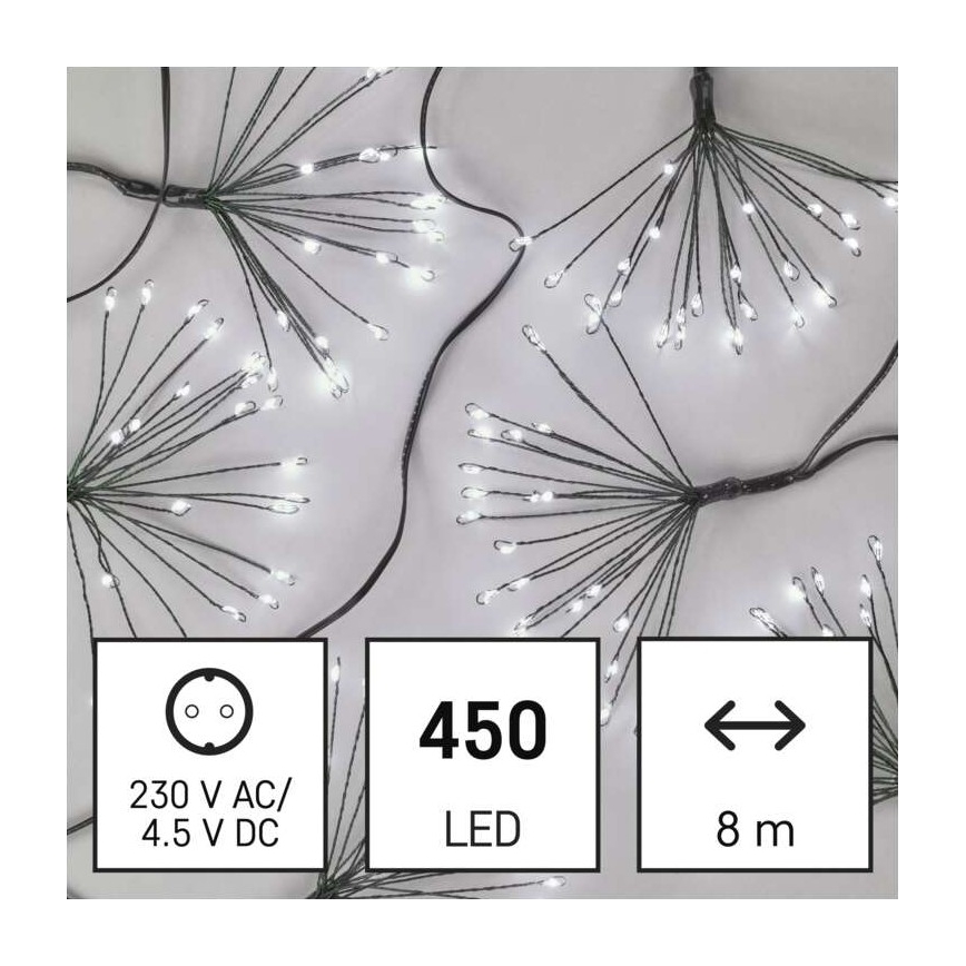 Cadena navideña de LEDs 450xLED/11m blanco frío