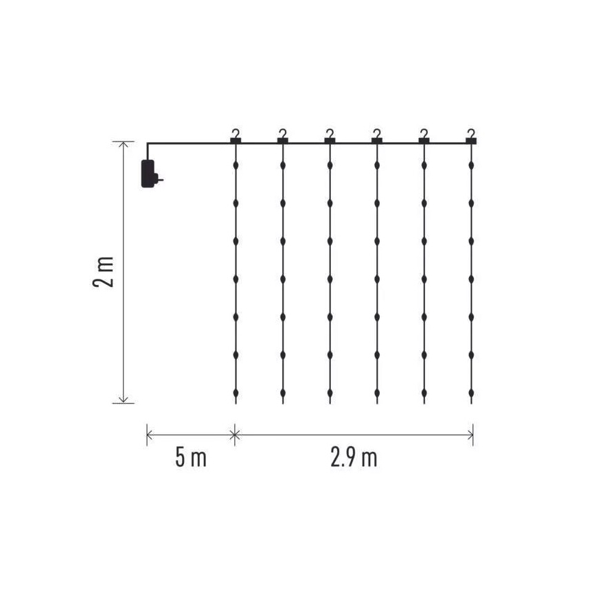 Cadena navideña LED para exteriores 400xLED/8 funciones 7,9 m IP44 blanco cálido