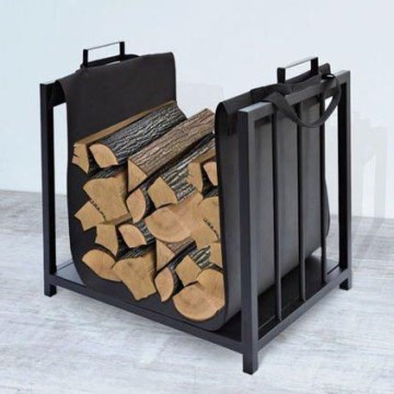 Cesta para madera 50x50,5 cm negro