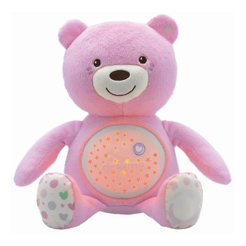 Chicco - Proyector con melodía BABY BEAR 3xAAA rosa