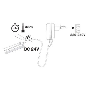 Cinta LED NEON 5m LED/40W/24V rosa IP65