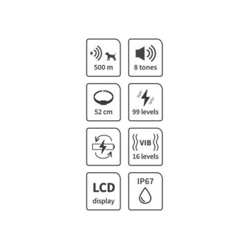 Collar de adiestramiento eléctrico para perros 52 cm 600 m 3,7 V IP67