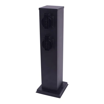 Columna de enchufe para exteriores 2Z 230V IP44 40 cm negro