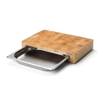 Continenta C4026 - Tabla de cortar de cocina con cuenco 39x27 cm madera de caucho