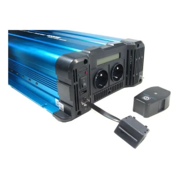 Convertidor de tensión 3000W/12/230V + mando a distancia