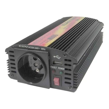 Convertidor de tensión 500W/12/230V + USB