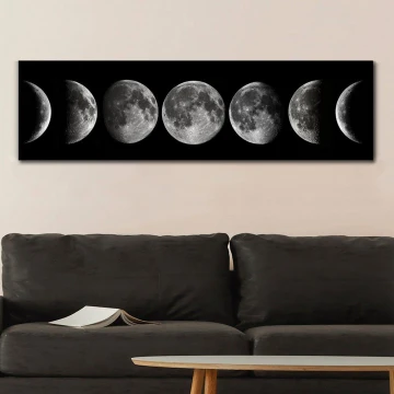 Cuadro mural sobre lienzo 50x120 cm fases de la luna