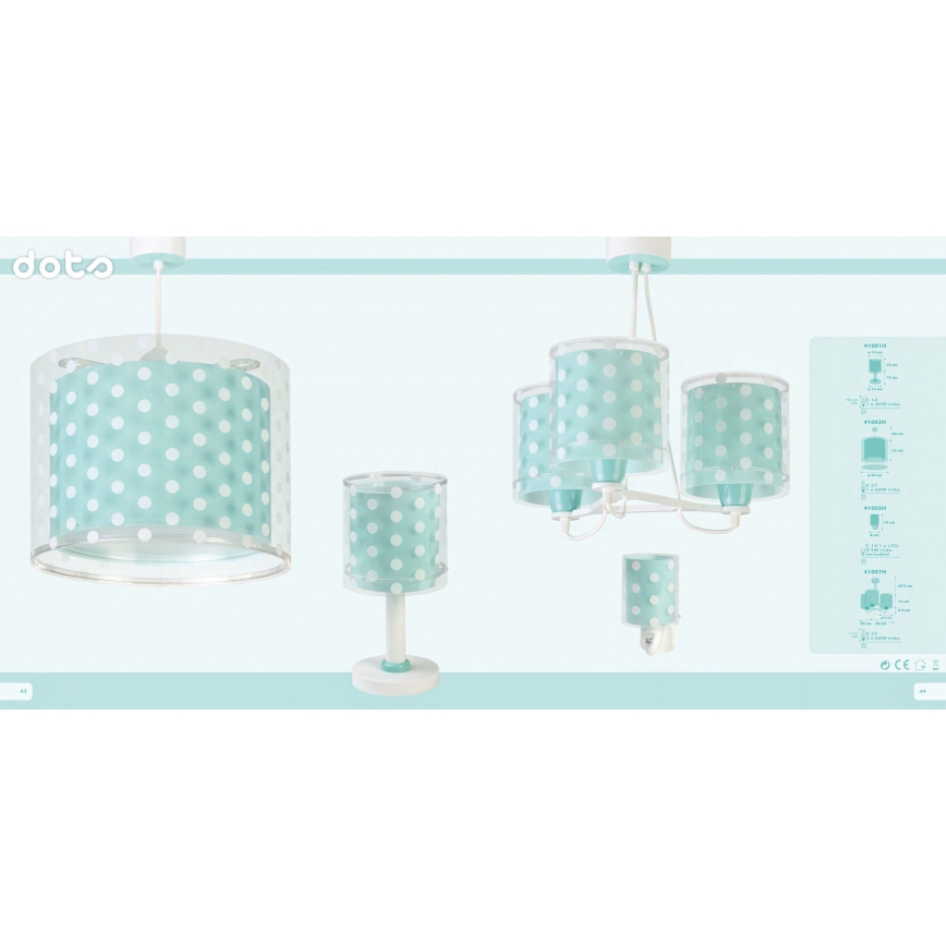 Dalber 41007H - Lámpara colgante infantil DOTS 3xE27/60W/230V