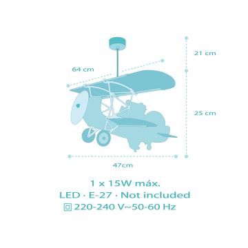 Dalber 54542 - Lámpara colgante infantil LITTLE CROCODILE 1xE27/15W/230V