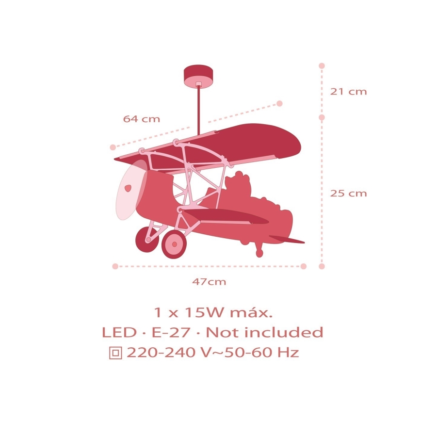 Dalber 54572 - Lámpara colgante infantil LITTLE TEDDY 1xE27/15W/230V