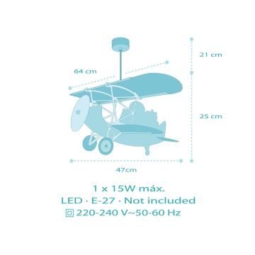 Dalber 54602 - Lámpara colgante infantil LITTLE LION 1xE27/15W/230V