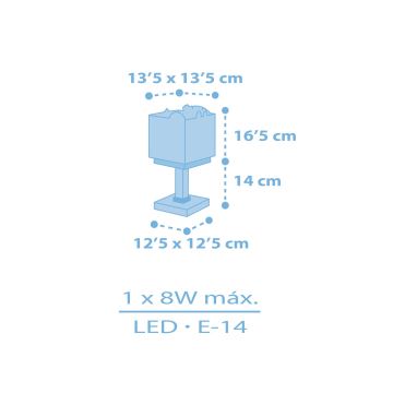 Dalber 63111T - Lámpara infantil JUNGLE 1xE14/8W/230V azul