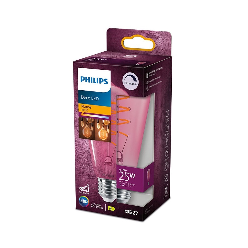 DECO Bombilla LED regulable Philips ST64 E27/4,5W/230V 1800K