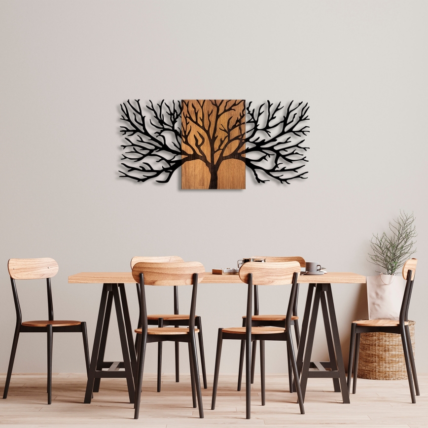 Decoración de pared 150x70 cm árbol madera/metal