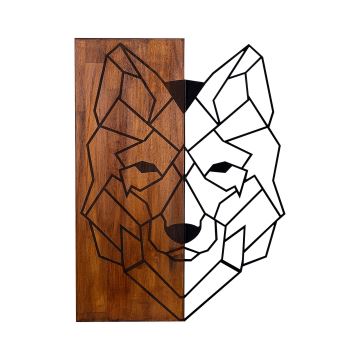 Decoración de pared 45,5x58 cm madera de lobo/metal