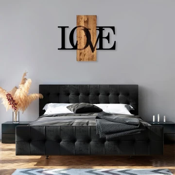 Decoración de pared 58x73 cm love madera/metal