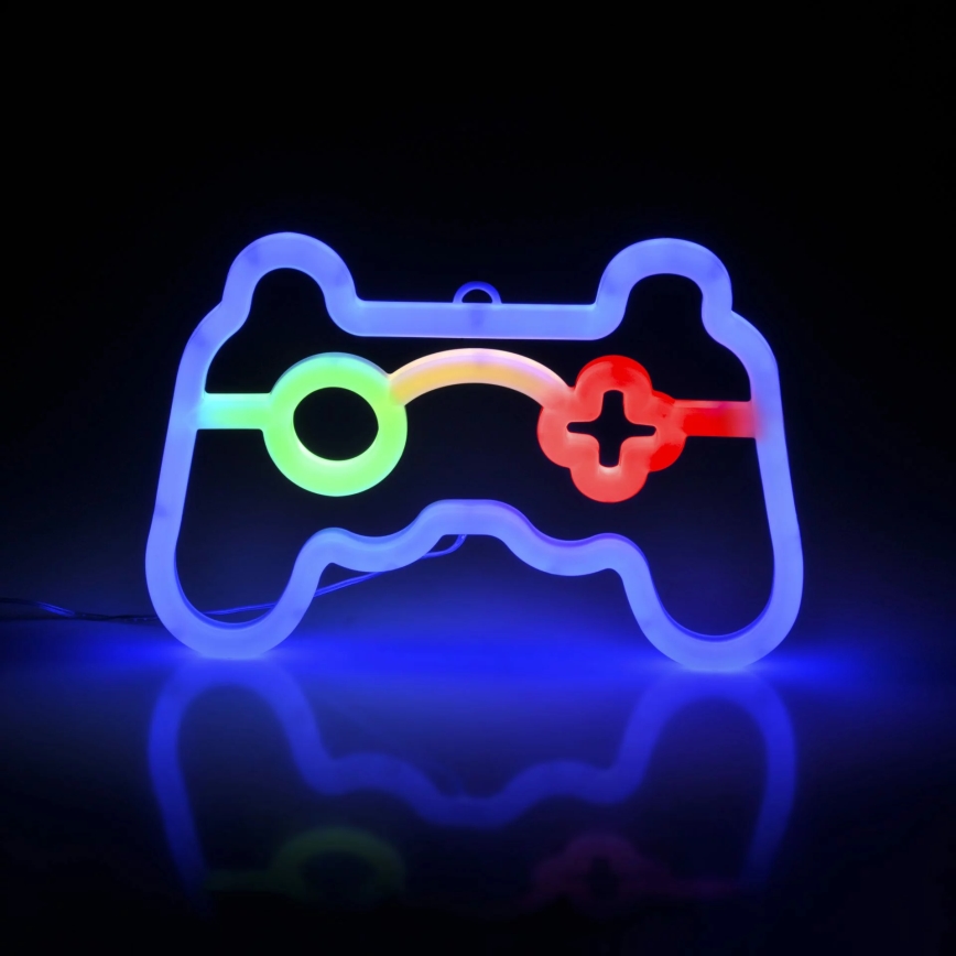 Decoración de pared LED de neón GAME LED/3W/3 pilas AAA azul