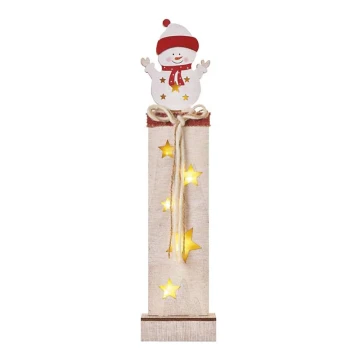 Decoración navideña LED 7xLED/2xAA muñeco de nieve