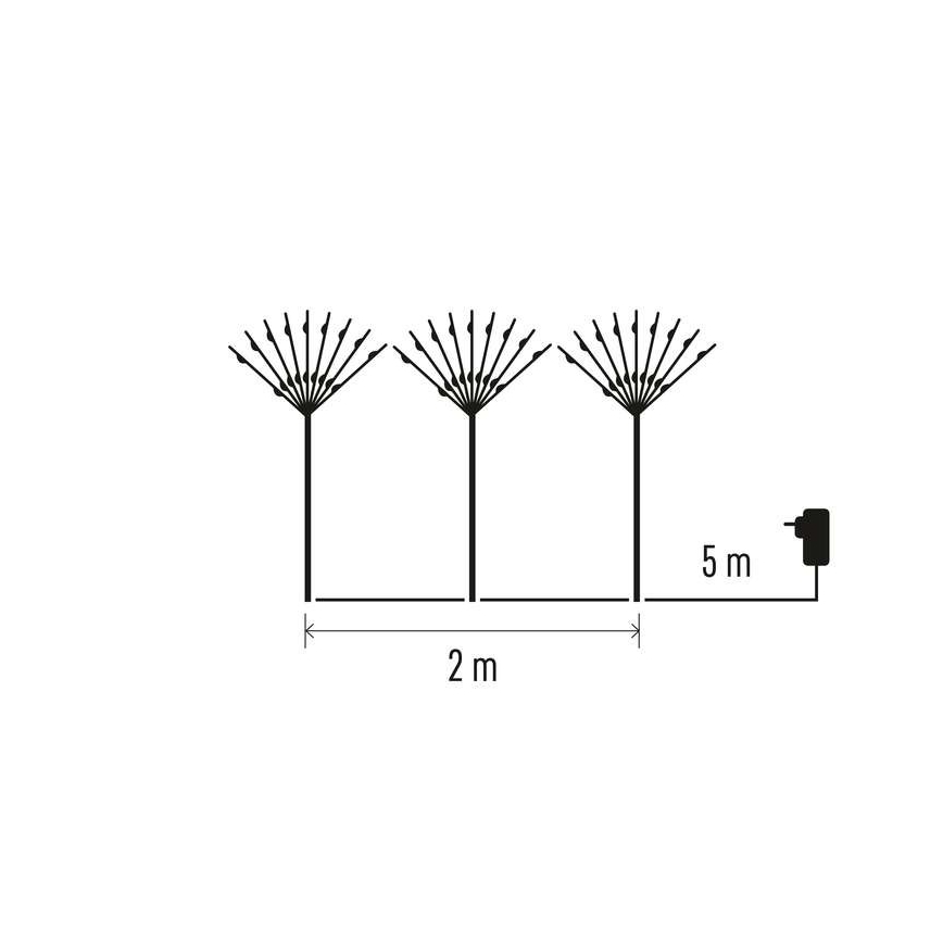 Decoración navideña LED para exteriores 180xLED/3,6W/230V IP44 blanco frío