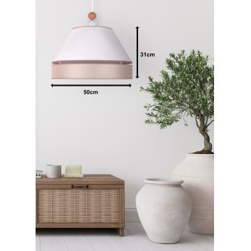 Duolla - Lámpara colgante AVIGNON 1xE27/15W/230V diá. 50 cm blanco/beige