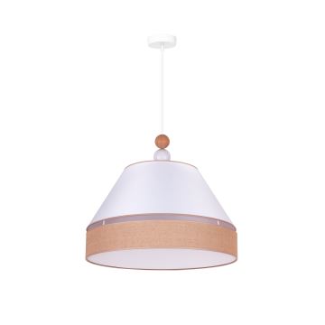 Duolla - Lámpara colgante AVIGNON 1xE27/15W/230V diá. 50 cm blanco/marrón