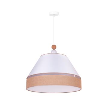 Duolla - Lámpara colgante AVIGNON 1xE27/15W/230V diá. 60 cm blanco/marrón