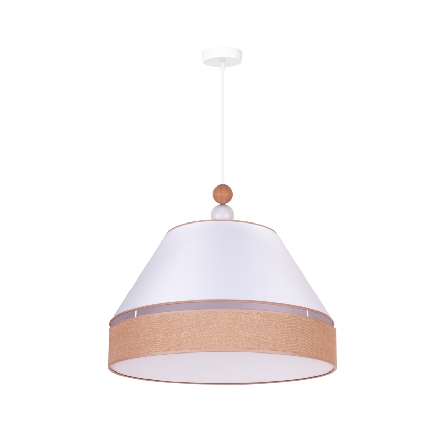 Duolla - Lámpara colgante AVIGNON 1xE27/15W/230V diá. 60 cm blanco/marrón