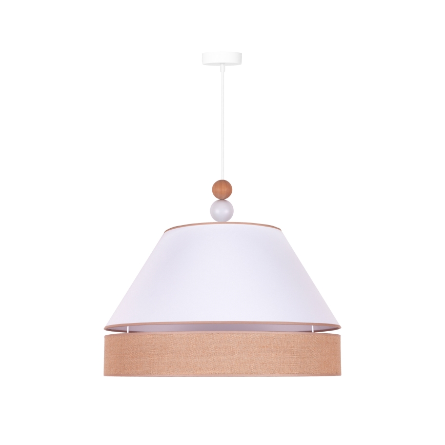 Duolla - Lámpara colgante AVIGNON 1xE27/15W/230V diá. 60 cm blanco/marrón