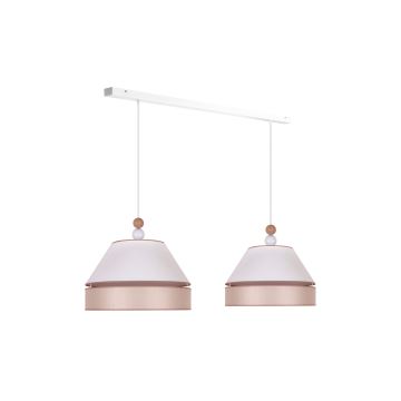 Duolla - Lámpara colgante AVIGNON 2xE27/15W/230V blanco/beige