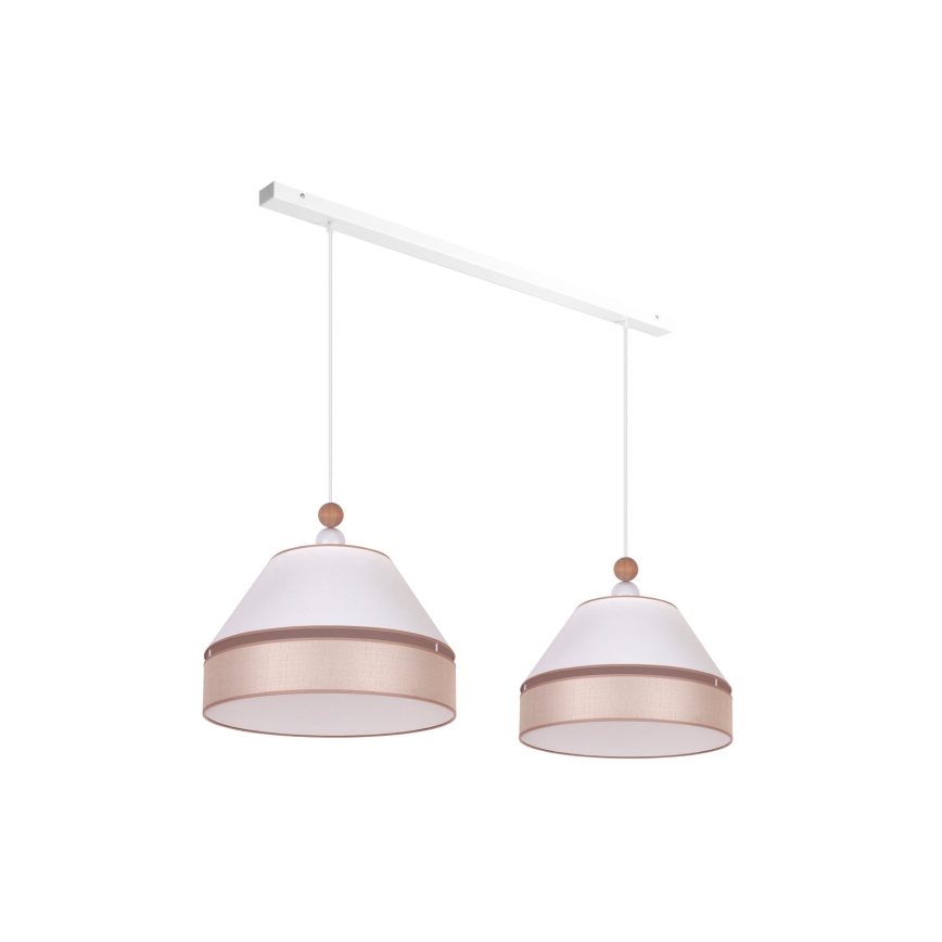 Duolla - Lámpara colgante AVIGNON 2xE27/15W/230V blanco/beige