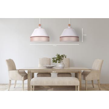 Duolla - Lámpara colgante AVIGNON 2xE27/15W/230V blanco/beige