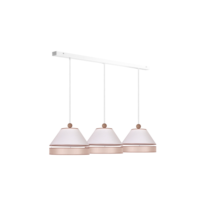 Duolla - Lámpara colgante AVIGNON 3xE27/15W/230V blanco/beige